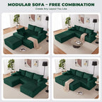Weture 108” Modular Sectional Couches, Modern Modular U-Shape Sofa - Image 3