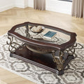 52'' Dark Brown Retro Wooden Coffee Table by HMFULE