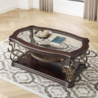 52'' Dark Brown Retro Wooden Coffee Table by HMFULE
