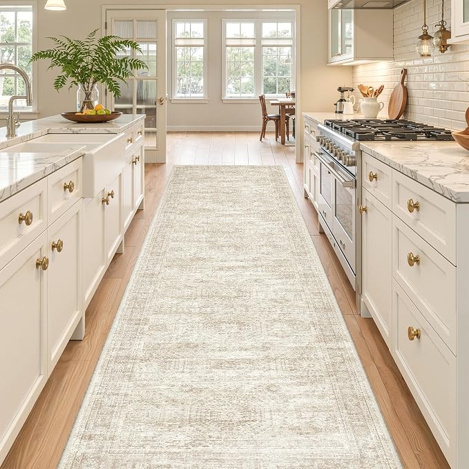 2'6 x 10' Runner Rug Non Slip, Washable Kitchen Rugs, Living Room, Long Rug - Image 3