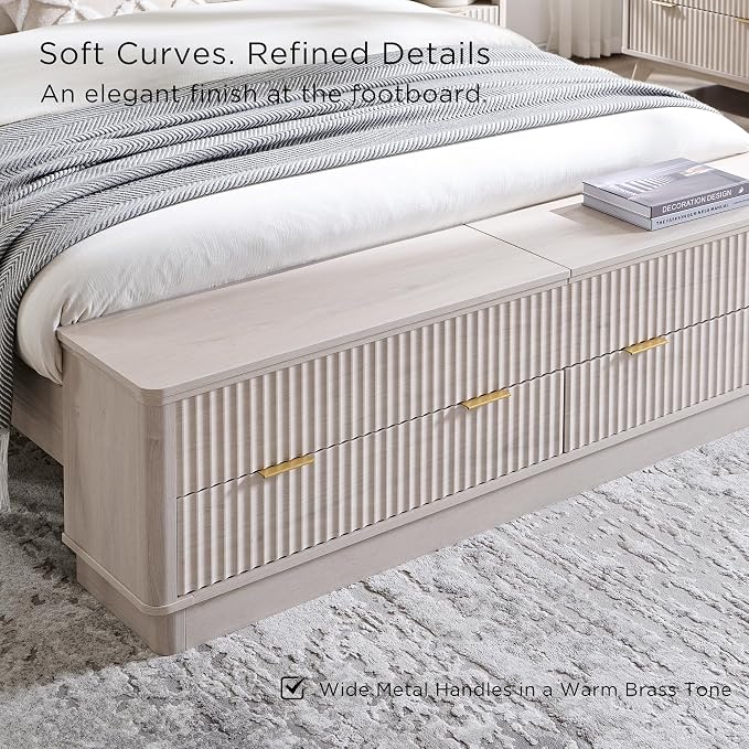 T4TREAM Fluted Queen Size Bed Frame - Image 6