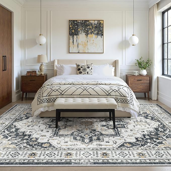 5x7 Area Rugs for Living Room, Large Washable Rug, Dining Room, Low Pile - Image 9