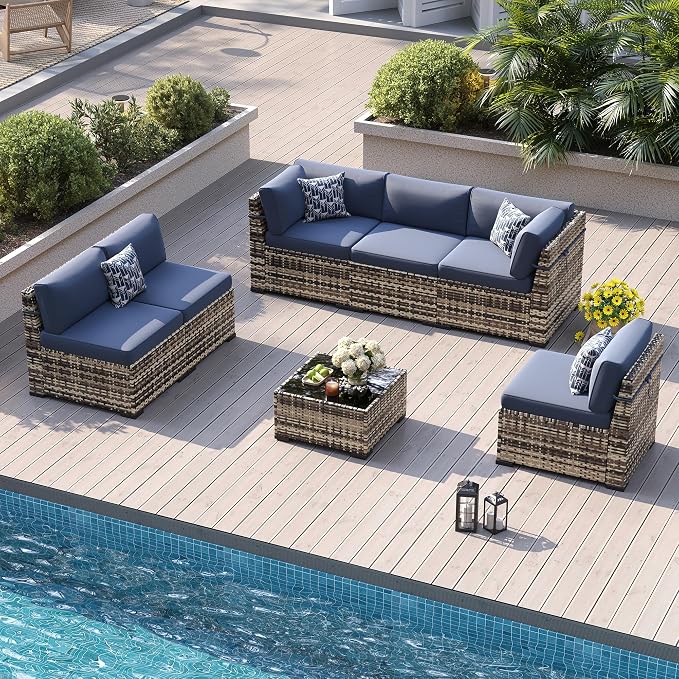 Patio Furniture Sets, 7-Piece Outdoor Patio Furniture - Image 2