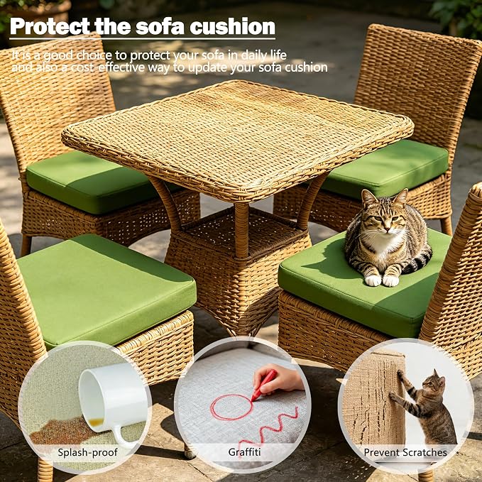 Sqodok Outdoor Cushion Covers 24x24 inch, Wicker Chair - Image 6