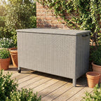 GarveeLife Medium Outdoor Wicker Storage Box, PE Rattan Patio Storage Chest by GarveeLife