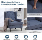 Accent Chair for Living Room, Mid Century Modern Upholstered Armchair, Wingback - Image 4