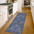 Non Slip 2x6 Dark Blue Kitchen Runner Rug by HazoHaus