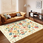 DUKINO 6x9 Area Rugs, Floral Washable Rug - Image 8