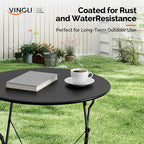 VINGLI Outdoor Folding Bistro Table and Chairs Set of 2, 3-Piece Bistro Set - Image 6