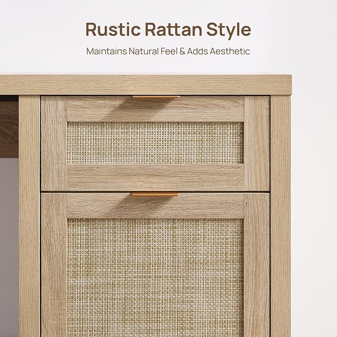 SICOTAS Rattan Home Office Desk - Image 5