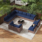 KIGOTY 14-Piece Patio Furniture Set, All-Weather PE Rattan Outdoor Sectional by KIGOTY