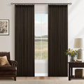 Chocolate Brown 84 Inch Blackout Pinch Pleated Curtains 2 Panels | Thick Linen by Twodrapes