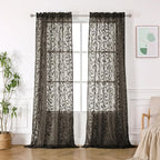Furman Chocolate Sheer Curtains 96 inches Long - Image 2