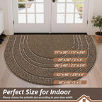 BEQHAUSE Dirt Trapper Door Mat 26" x 40" Half Circle Non Slip Rugs, Absorbent - Image 2
