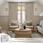 Light Brown Natural Linen 100 Inch Patio Curtains - Image 5