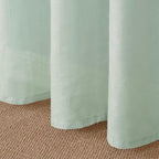 YoungsTex Light Green Linen Semi Sheer Curtains 45 Inch Length, Short Drapes - Image 9
