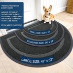 OLANLY Half Circle Front Door Mat Outside 29.5x17 All-Season Rubber Doormat | - Image 3