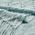 BOURINA Aqua Throw Blanket 50 x70 Inches Jacquard Argyle Throw Textured Solid - Image 6