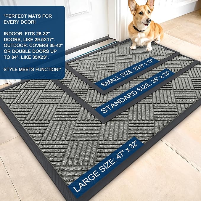 OLANLY Front Door Mat Outside Entrance 47x23, Waterproof Heavy-Duty Doormat | - Image 2