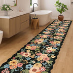 DUKINO 2.6x12 Washable Runner Rug, Floral Non Slip Long Kitchen Rug, Stain - Image 5