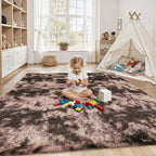 PLHXFR 5x7 Area Rug Living Room: Fluffy Bedroom Soft Shag Rug Coffee Brown | - Image 4