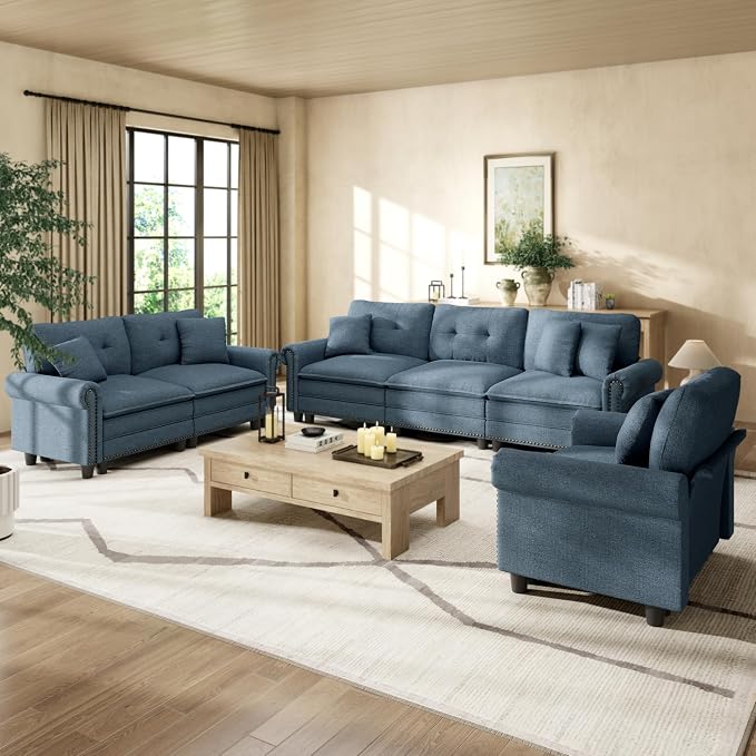 HERA'S HOUSE 3 Pieces Modular Sectional Sofa Sets, Oversized Couch Set by HERASHOUSE