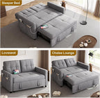 DWVO 3 in 1 Convertible Sleeper Sofa Bed, Velvet Futon Couch - Image 3