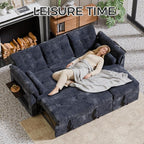 Convertible Sleeper Sofa Bed, 63 Inch Chenille Pull Out Couch - Image 6