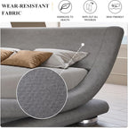 SHA CERLIN Queen Size Upholstered Bed Frame, Deluxe Low Profile Sleigh Bed - Image 5