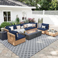 UPHA 9 Pieces Patio Furniture Sets, Wicker Outdoor Sectional Sofa Couch by UPHA