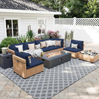 UPHA 9 Pieces Patio Furniture Sets, Wicker Outdoor Sectional Sofa Couch by UPHA