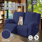 Genina Recliner Loveseat Covers, Stretch Reclining Sofa Covers, 2 Seater Couch - Image 3
