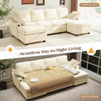 Ihanherry L-Shaped Sectional Sofa Bed, 6-Seater Convertible Pull Out Sleeper - Image 3