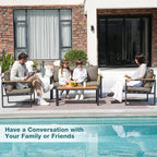 Patio Furniture Set, 4 Pieces Outdoor Patio Furniture - Image 3