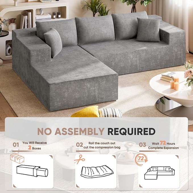 Homall 108" Modular Sectional Sofa, Boneless Couch - Image 7
