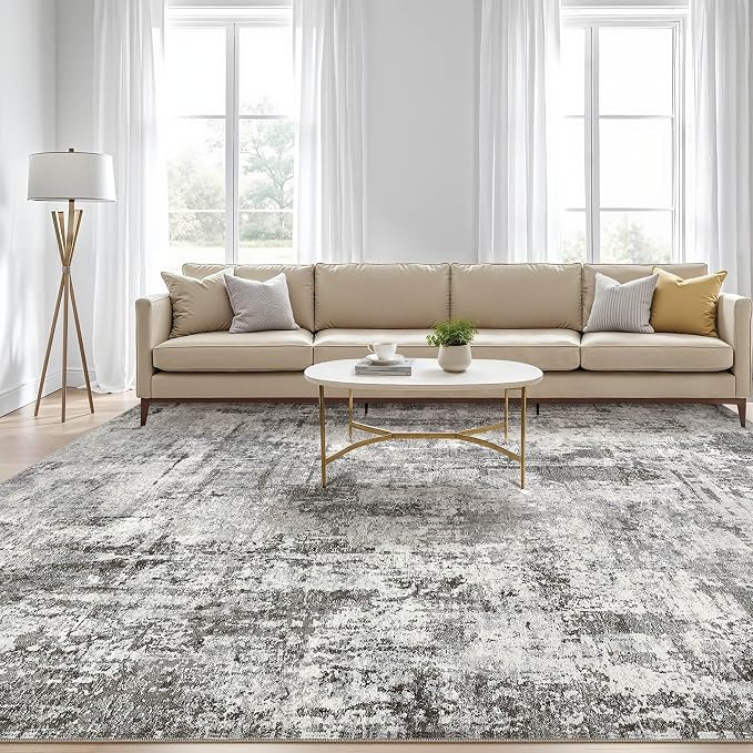 LOONGRUG 7x10 Area Rug Washable Large Neutral Modern Living Room Rugs | - Image 5