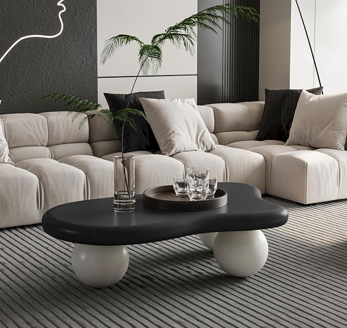 40" Cloud Coffee Table for Living Room Irregular Coffee Table Modern Low Coffee - Image 4