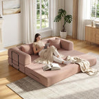 79in Convertible Sofa Bed, Corduroy Boneless Couch Bed, Futon Sleeper Sofa Pull by Unknown