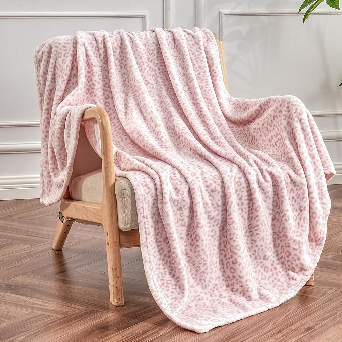 Edenleaf Leopard Print Blanket Fleece Throw by Edenleaf