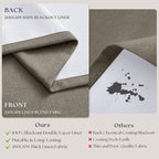 Dark Taupe Linen Blackout Pinch Pleated 108 Inch Curtains - Image 6