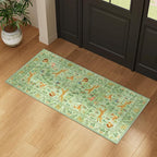 DUKINO 2x5 Rug for Hallway, Washable Animal Runner Rug Non Slip Light Green | - Image 3