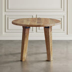 Jofran Reclamation 42" Rustic Reclaimed Solid Wood Round Dining Table - Image 8