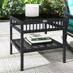 Outsunny Wicker Outdoor Rocking Chair Set, 3 Piece Patio Furniture Set - Image 9