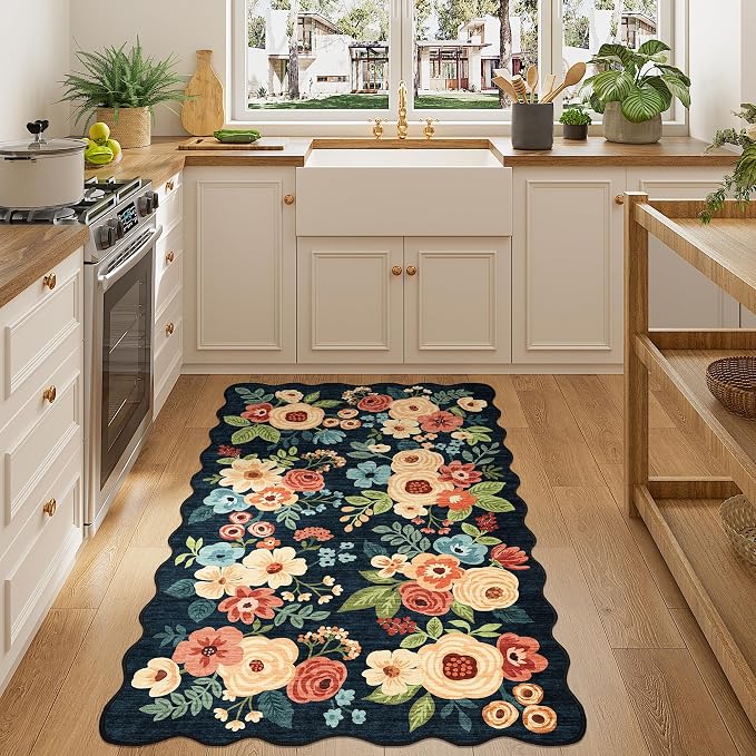 DUKINO 3x5 Area Rugs, Non Slip Floral Washable Rug - Image 4