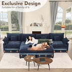GOSUHI 142.5" U Shaped Couch, Modular Sectional Sofa, 3-Seater Comfy Cloud Couch - Image 3