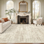 Soalmost Washable Area Rug 8x10 Large Soft Beige Rugs by Soalmost