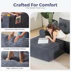 MAXYOYO 132" Giant U-Shaped Modular Sectional Couch, Modern Boneless Couch - Image 7