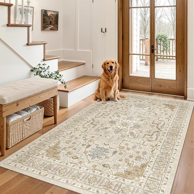 Madane Area Rug 4x6 Washable Rugs Vintage - Image 3