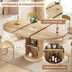 Jocoevol 47″–63″ Extendable Round Dining Table - Image 4