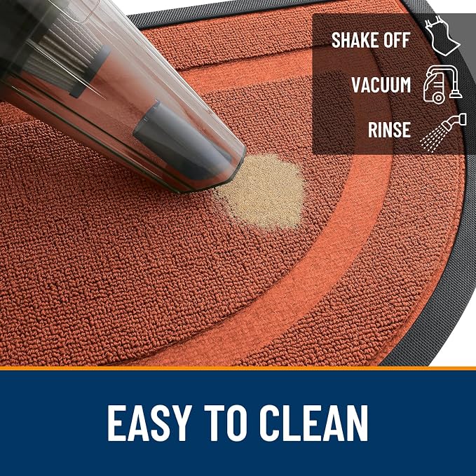 OLANLY Half Circle Front Door Mat Outside 47x23 All-Season Rubber Doormat | - Image 5